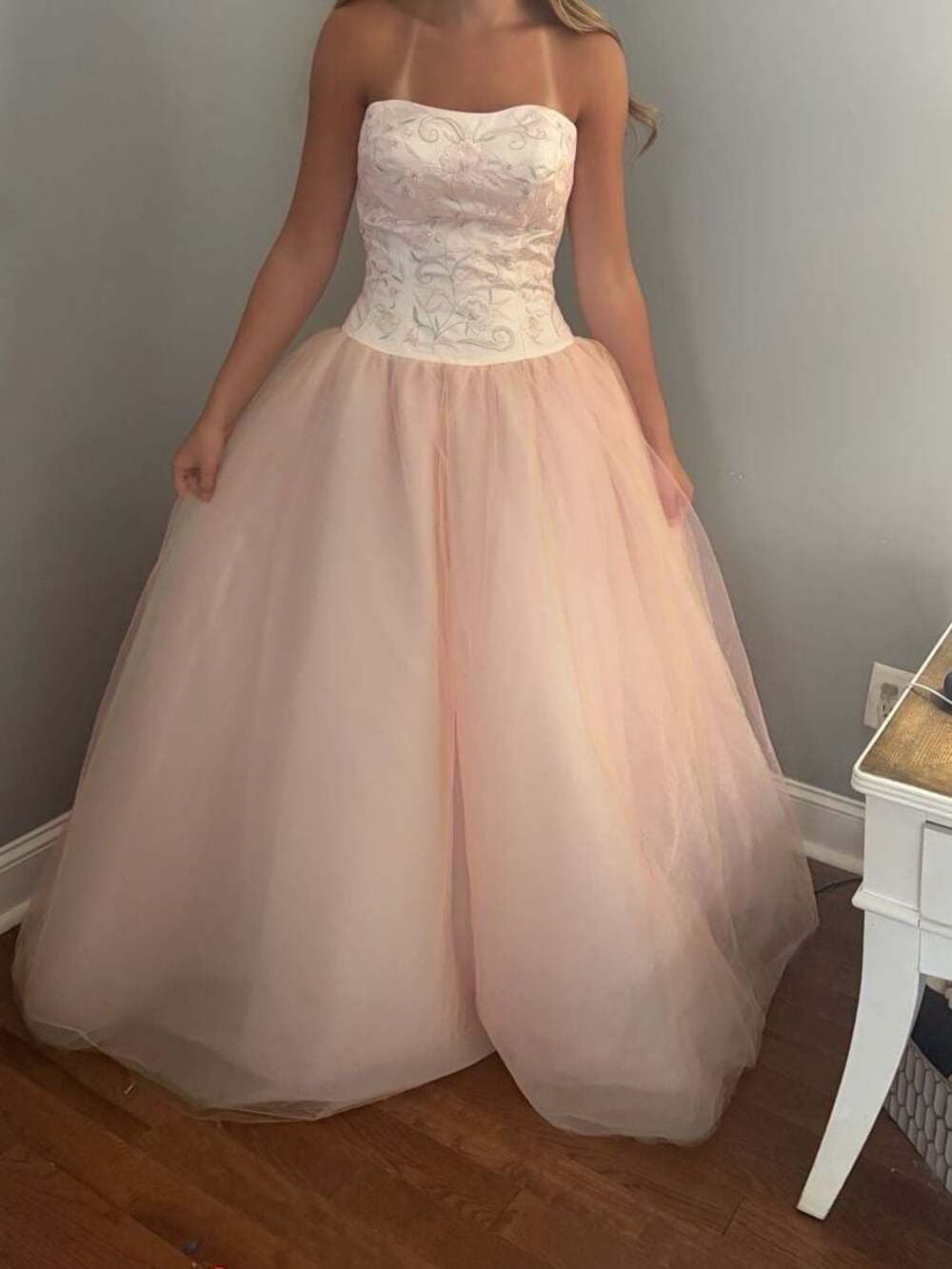 Tiffany Designs Strapless Sweetheart Tulle Ball Gown Prom Dress Size 8